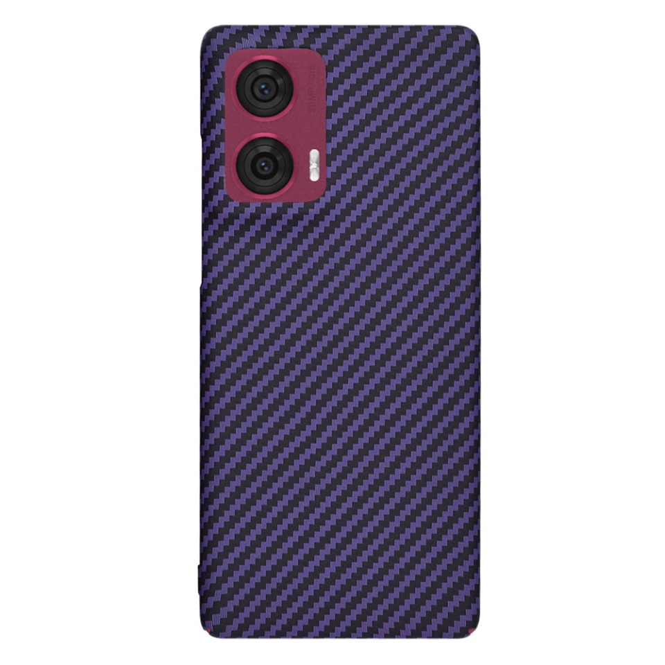 Husa pentru Motorola Edge 50 Fusion, Finisaj Premium cu Textura de Carbon, Design Elegant, SKDR CarbonFlex - Mov - 1 | YEO