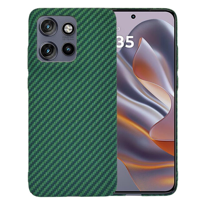Husa pentru Motorola Edge 50 Neo, Finisaj Premium cu Textura de Carbon, Design Elegant, SKDR CarbonFlex - Verde