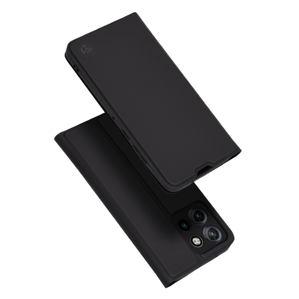 Husa pentru Motorola Edge 50 Neo, SKYDDAR INNOVATION, Magskin Book, tip Carte cu Portofel Interior, set cu sticker, Negru
