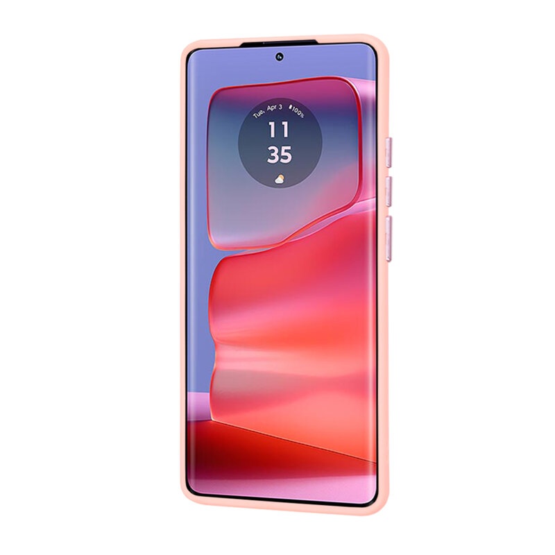 Husa pentru Motorola Edge 50 Pro, ce Absoarbe Cele mai Aspre Socuri, Skyddar Frosted - Roz - 1 | YEO