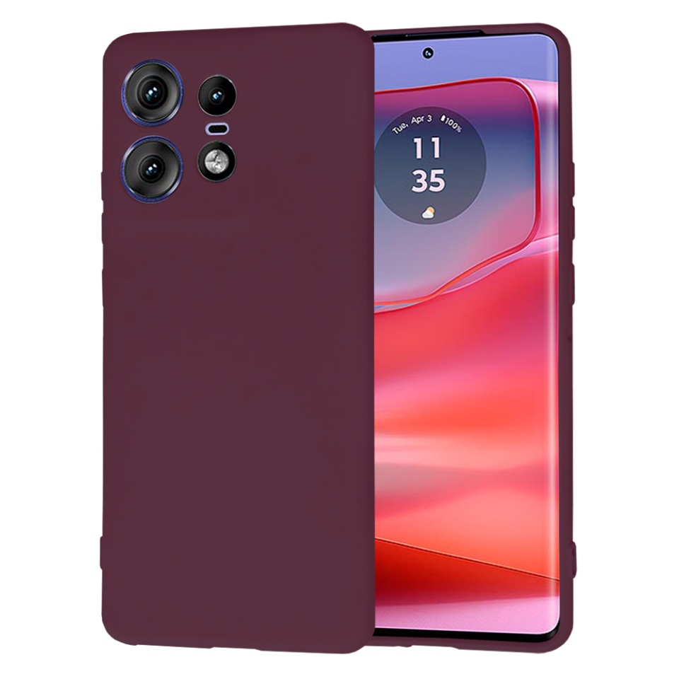 Husa pentru Motorola Edge 50 Pro din Silicon Catifelat, Protectie Premium, Skyddar SoftElegance - Bordo