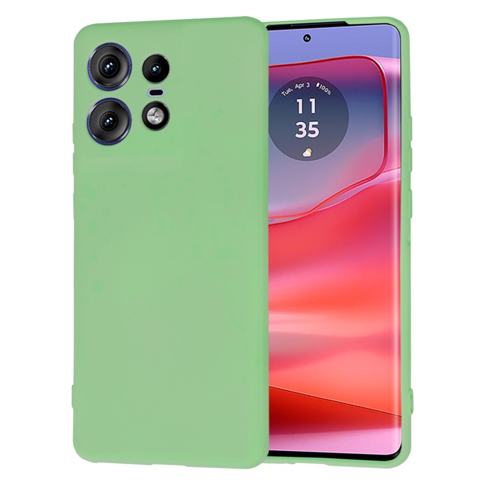 Husa pentru Motorola Edge 50 Pro din Silicon Catifelat, Protectie Premium, Skyddar SoftElegance - Verde deschis