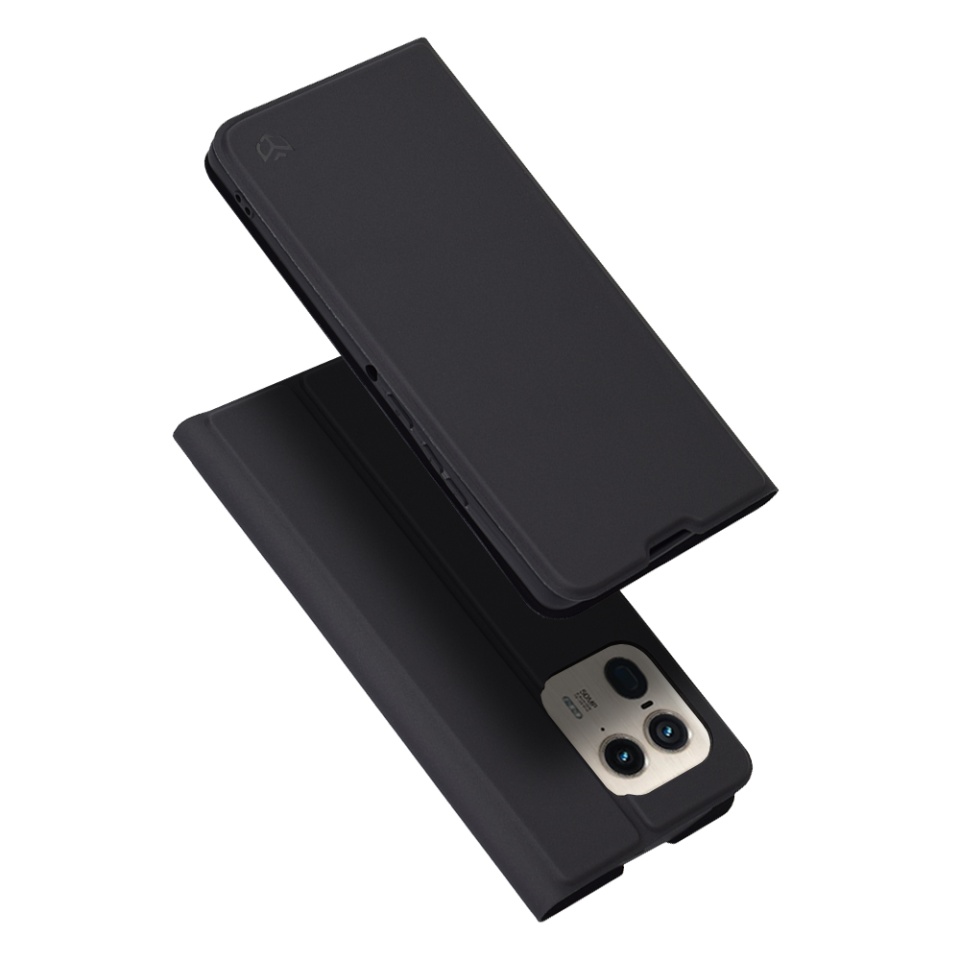 Husa pentru Motorola Edge 50 Ultra, SKYDDAR INNOVATION, Magskin Book, tip Carte cu Portofel Interior, set cu sticker, Negru