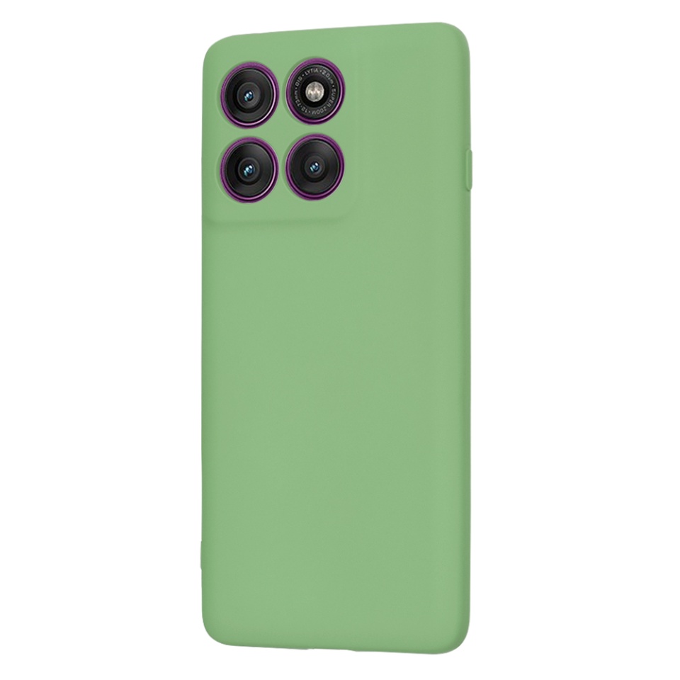 Husa pentru Motorola Edge 60 Pro, SKYDDAR INNOVATION, din Silicon Catifelat, SoftElegance , Verde deschis, set cu sticker - 2 | YEO