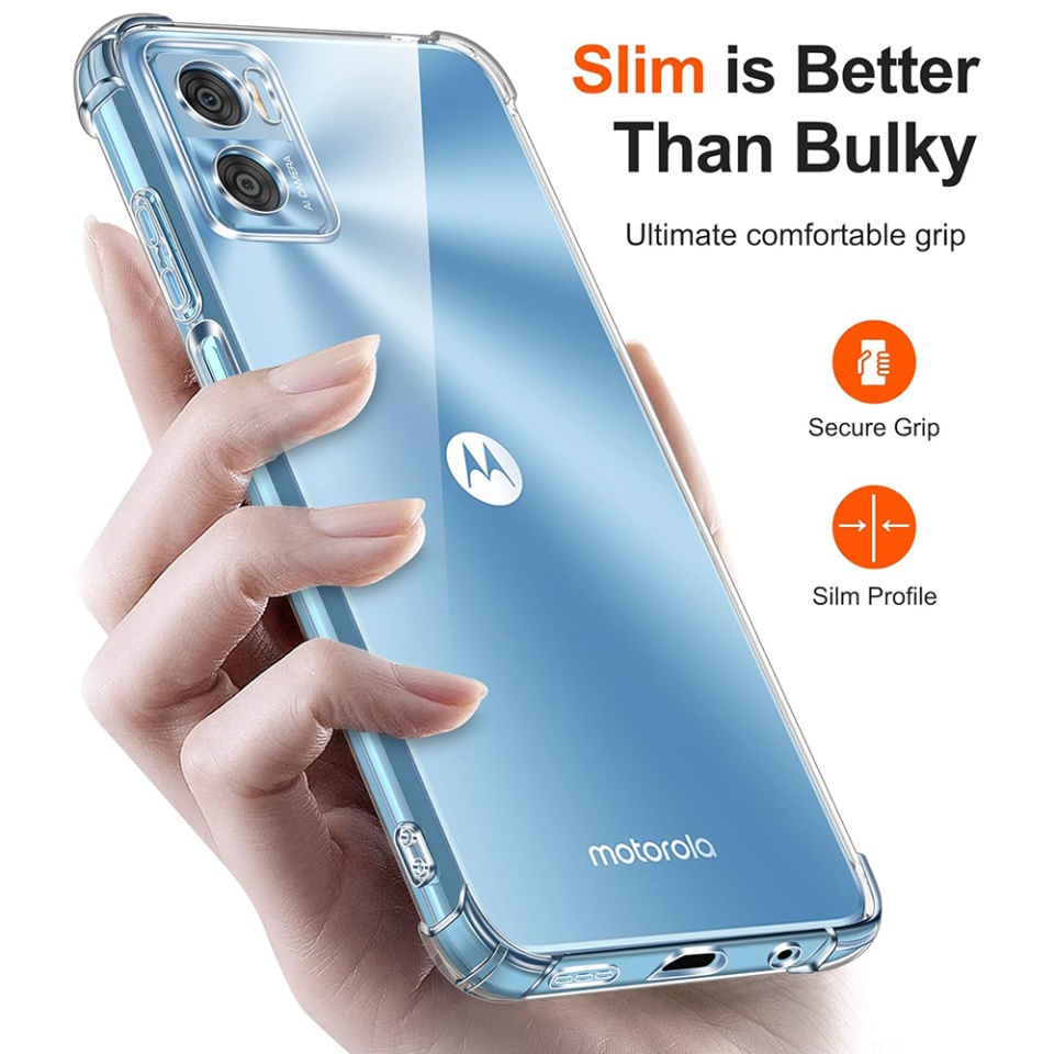 Husa pentru Motorola Moto E22 / Moto E22i , SKYDDAR INNOVATION, Shockproof Clear din Silicon Slim, Transparenta, set cu sticker - 2 | YEO