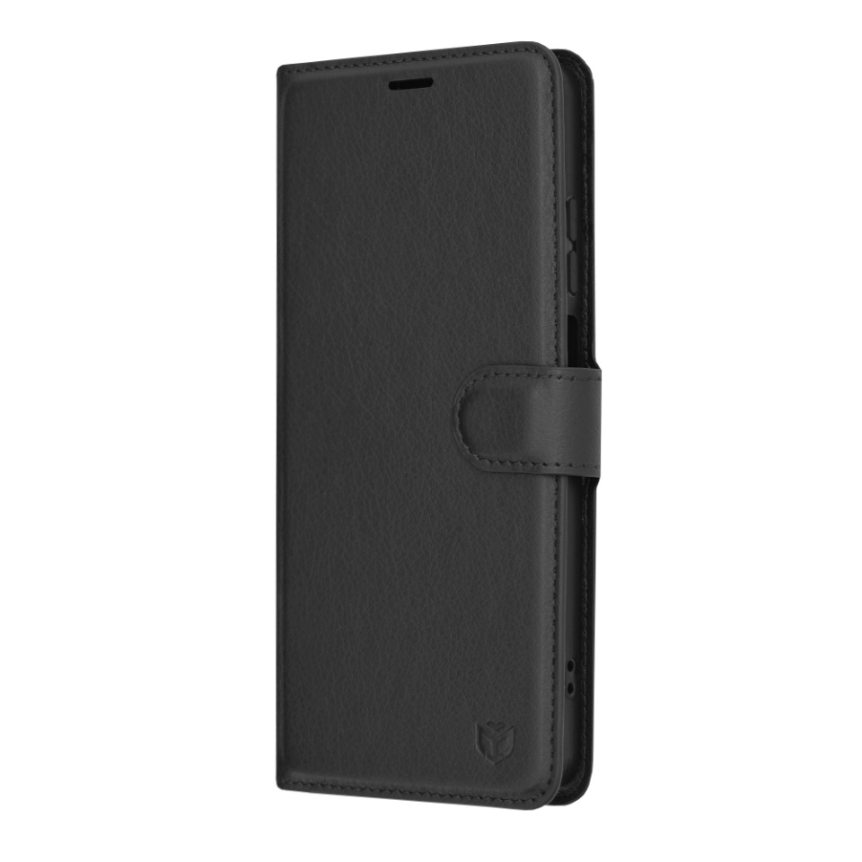 Husa pentru Motorola Moto G04 / Moto G24 / Moto G04s / Moto E14, SKYDDAR INNOVATION, Leather Folio tip Carte, cu Portofel Interior, Finisaje Premium, set cu sticker, Negru - 3 | YEO