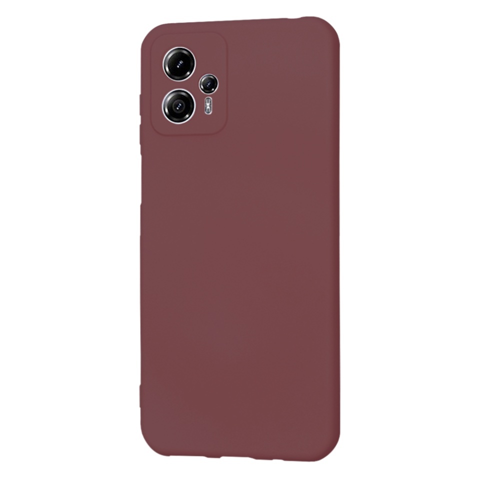 Husa pentru Motorola Moto G13, SKYDDAR INNOVATION, din Silicon Catifelat, SoftElegance, set cu sticker, Bordo - 2 | YEO