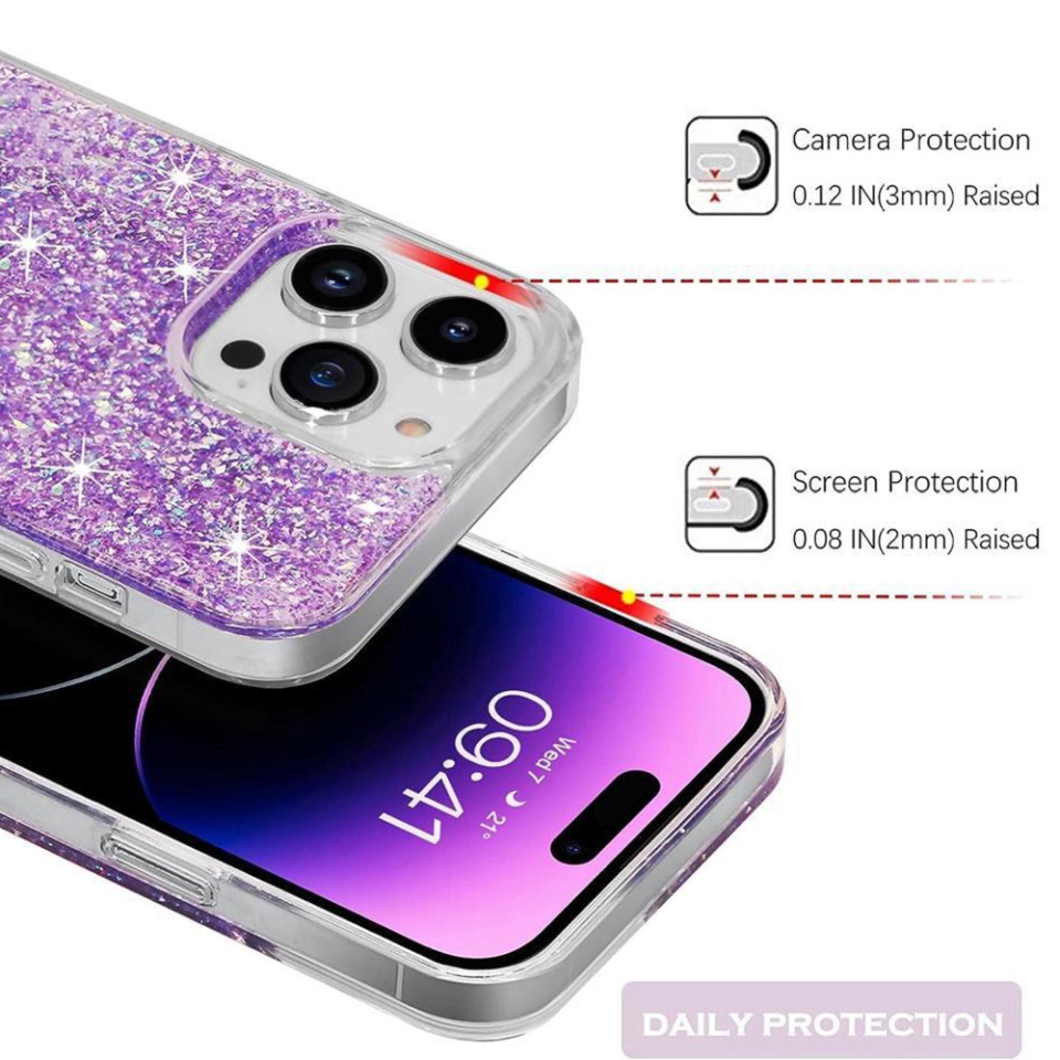 Husa pentru Motorola Moto G14 , Fundal Detasabil, din Silicon cu Sclipici, Design Stralucitor, Protectie Completa - Magenta - 1 | YEO