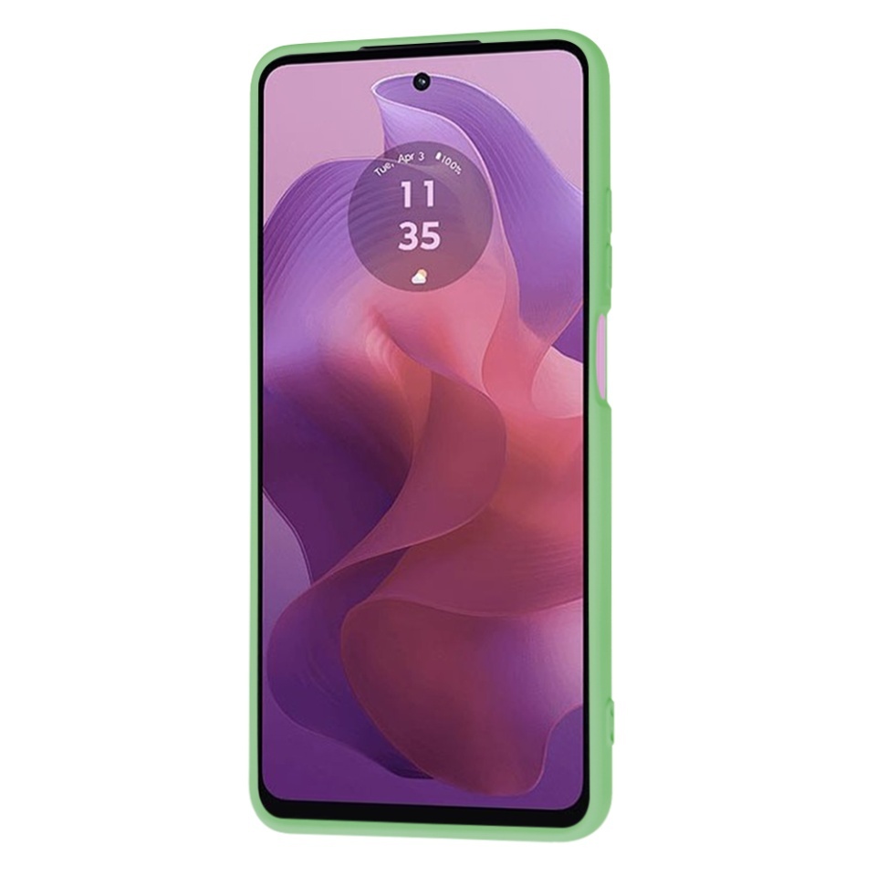 Husa pentru Motorola Moto G24, SKYDDAR INNOVATION, din Silicon Catifelat, SoftElegance, set cu sticker, Verde deschis - 1 | YEO