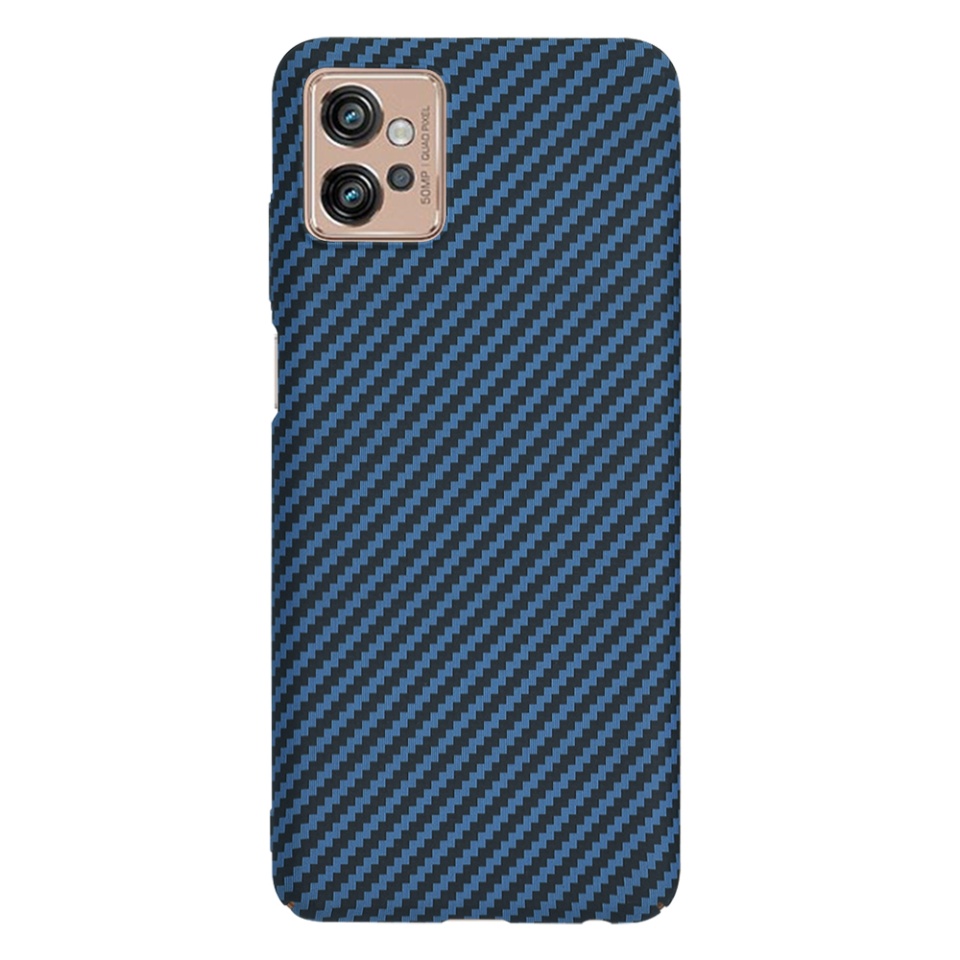 Husa pentru Motorola Moto G32, Finisaj Premium cu Textura de Carbon, Design Elegant, SKDR CarbonFlex - Cyan - 2 | YEO
