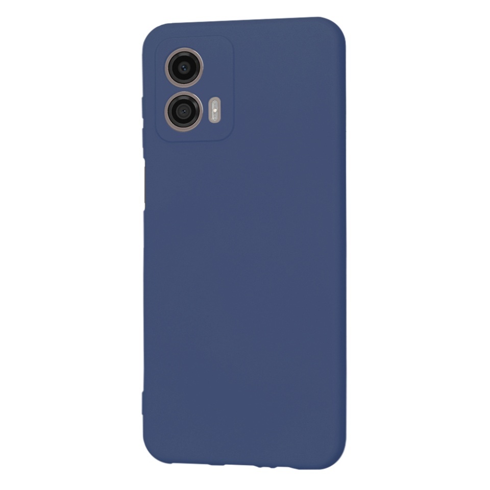 Husa pentru Motorola Moto G53, SKYDDAR INNOVATION, din Silicon Catifelat, SoftElegance, set cu sticker, Bleumarin - 2 | YEO