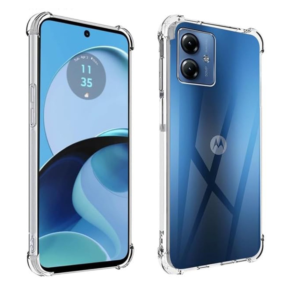 Husa pentru Motorola Moto G54 , SKYDDAR INNOVATION, Shockproof Clear din Silicon Slim, Transparenta, set cu sticker - 1 | YEO