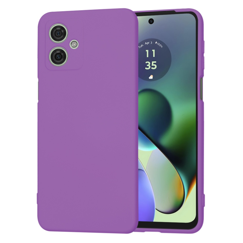Husa pentru Motorola Moto G55 din Silicon Catifelat, Protectie Premium, Skyddar SoftElegance - Mov