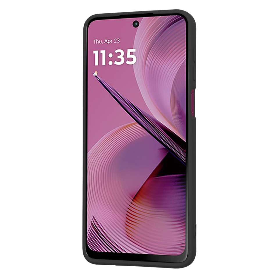 Husa pentru Motorola Moto G55 din Silicon Catifelat, Protectie Premium, Skyddar SoftElegance - Negru - 2 | YEO