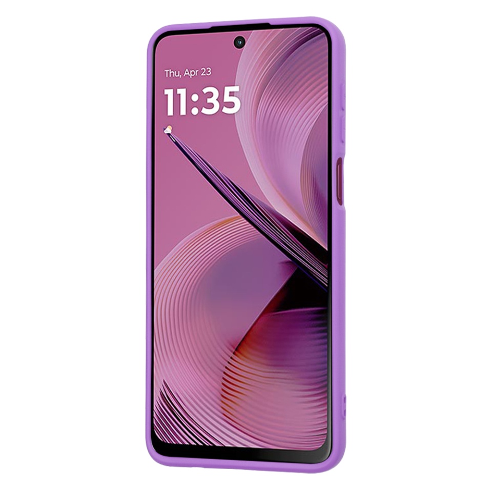Husa pentru Motorola Moto G55 din Silicon Catifelat, Protectie Premium, Skyddar SoftElegance - Mov - 2 | YEO