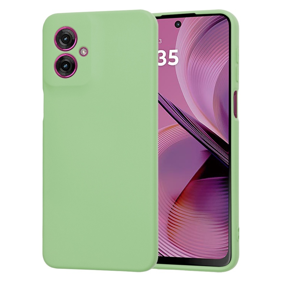 Husa pentru Motorola Moto G55, SKYDDAR INNOVATION, din Silicon Catifelat, SoftElegance, set cu sticker, Verde deschis