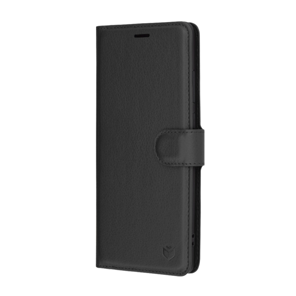 Husa pentru Motorola Moto G85, SKYDDAR INNOVATION, Leather Folio tip Carte, cu Portofel Interior, Finisaje Premium, set cu sticker, Negru - 3 | YEO