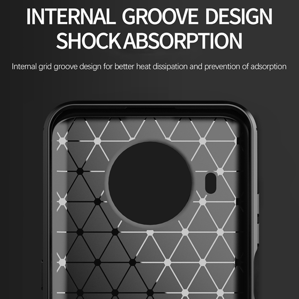 Husa pentru Nokia X20 / X10, SKYDDAR INNOVATION, Carbon Silicone, din Silicon Slim, cu textura Fibra Carbon, set cu sticker, Negru - 2 | YEO