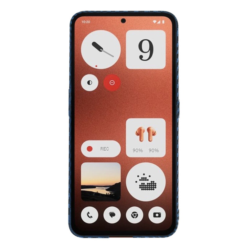 Husa pentru Nothing CMF Phone 1, Finisaj Premium cu Textura de Carbon, Design Elegant, SKDR CarbonFlex - Cyan - 1 | YEO