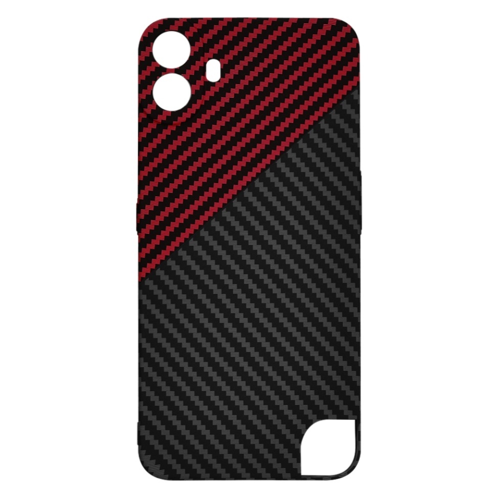 Husa pentru Nothing CMF Phone 1, SKYDDAR INNOVATION, textura carbon, Carbonite FiberShell, set cu sticker, Rosu inchis, - 3 | YEO