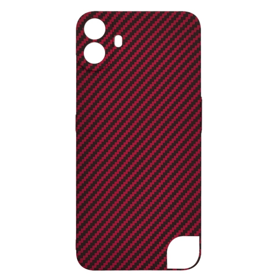 Husa pentru Nothing CMF Phone 1, SKYDDAR INNOVATION, textura carbon, Carbonite FiberShell, set cu sticker, Rosu, - 3 | YEO