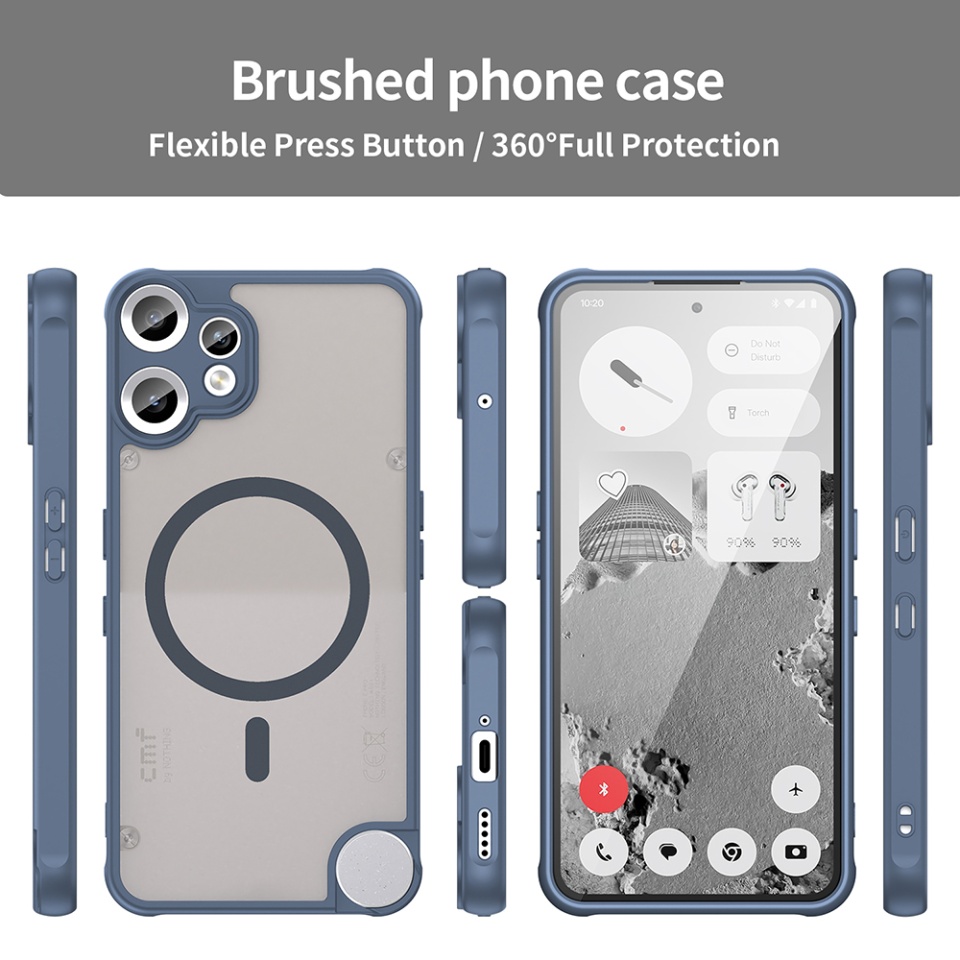 Husa pentru Nothing CMF Phone 2 Pro, SKYDDAR INNOVATION, HaloFrost MagSafe II, Antisoc, set cu sticker, Bleumarin - 2 | YEO
