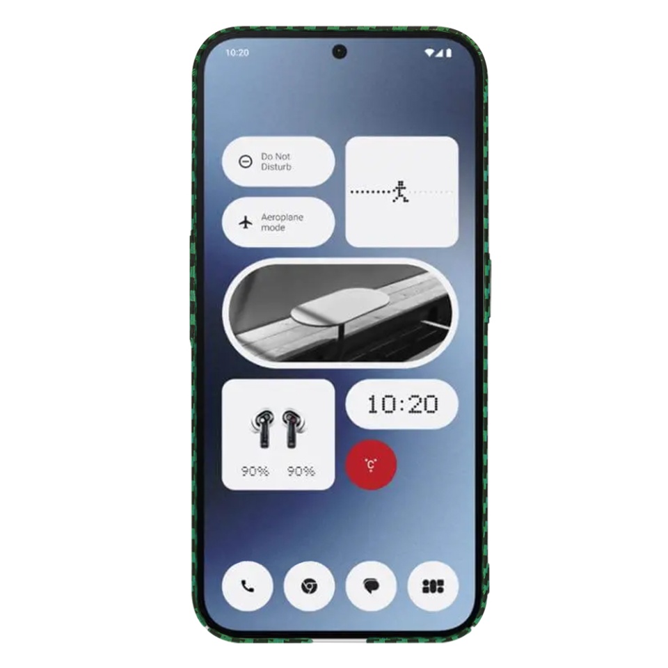 Husa pentru Nothing Phone (2a) / Phone (2a) Plus, Finisaj Premium cu Textura de Carbon, Design Elegant, SKDR CarbonFlex - Verde - 1 | YEO