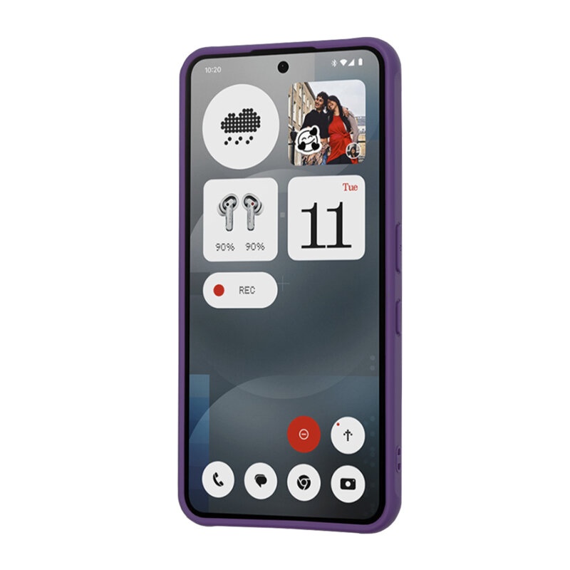 Husa pentru Nothing Phone (3a), SKYDDAR INNOVATION, Frosted MagSafe, Antisoc, set cu sticker, Mov deschis - 1 | YEO