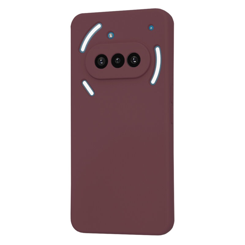 Husa pentru Nothing Phone (3a), SKYDDAR INNOVATION, SoftElegance din Silicon Catifelat, set cu sticker, Bordo - 2 | YEO