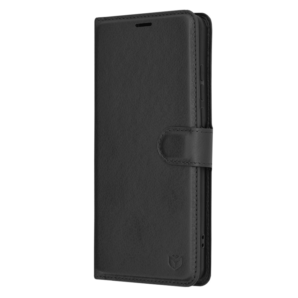 Husa pentru OnePlus 12, SKYDDAR INNOVATION, Leather Folio tip Carte, cu Portofel Interior, Finisaje Premium, set cu sticker, Negru - 3 | YEO