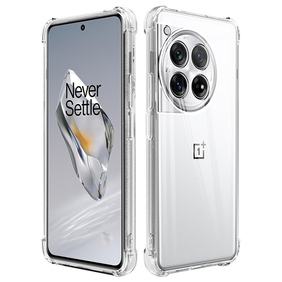 Husa pentru OnePlus 12 , SKYDDAR INNOVATION, Shockproof Clear din Silicon Slim, Transparenta, set cu sticker