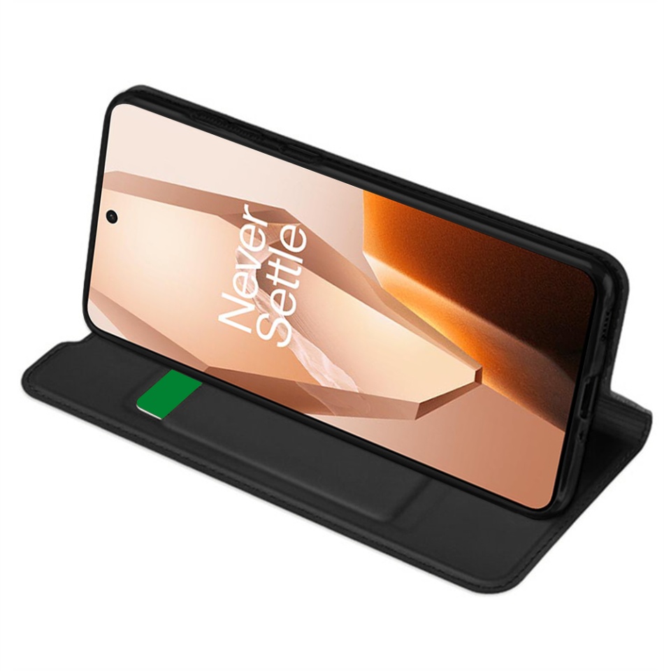 Husa pentru OnePlus 13R, SKYDDAR INNOVATION, Prestige, tip Carte cu Portofel Interior, Negru, set cu sticker - 1 | YEO