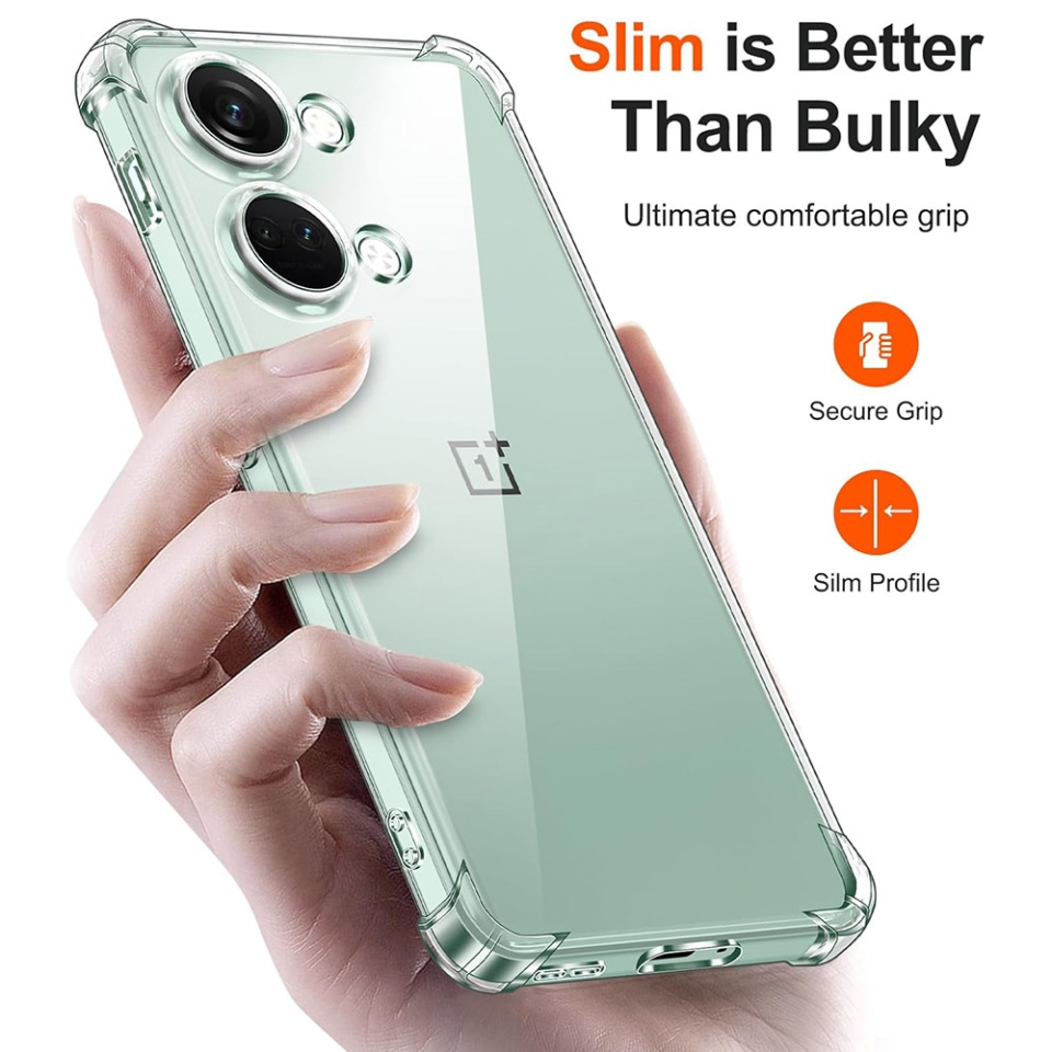 Husa pentru OnePlus Nord 3 , SKYDDAR INNOVATION, Shockproof Clear din Silicon Slim, Transparenta, set cu sticker - 1 | YEO
