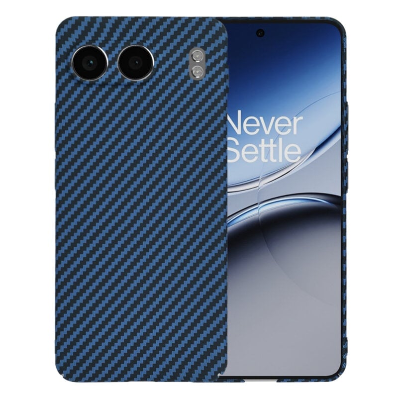 Husa pentru OnePlus Nord 4, Finisaj Premium cu Textura de Carbon, Design Elegant, SKDR CarbonFlex - Cyan