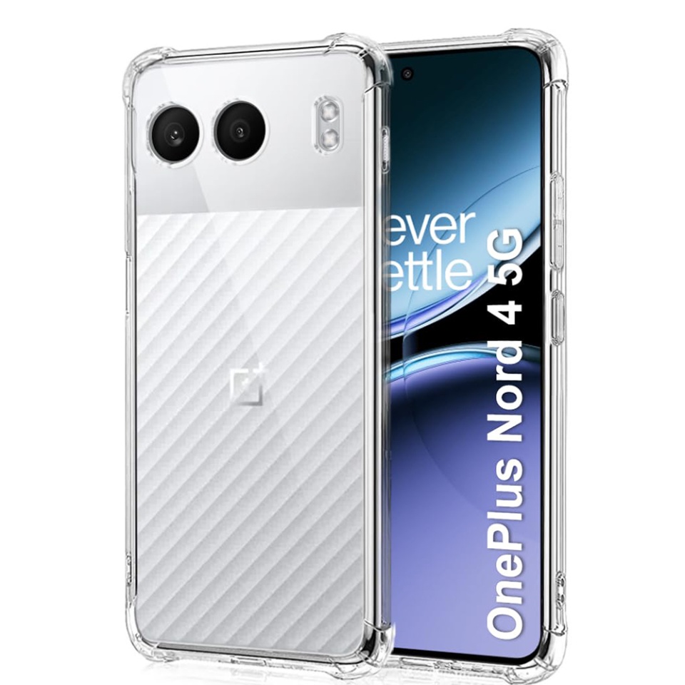 Husa pentru OnePlus Nord 4 , SKYDDAR INNOVATION, Shockproof Clear din Silicon Slim, Transparenta, set cu sticker