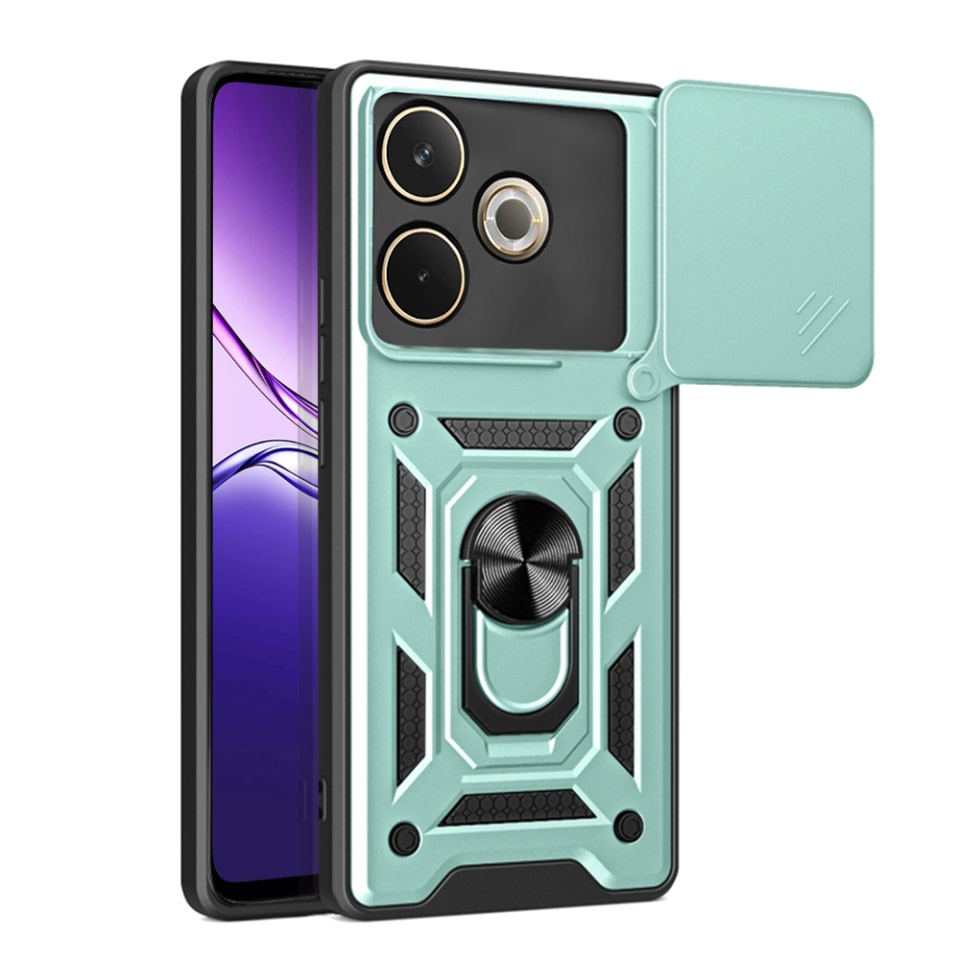 Husa pentru Oppo A5 Pro 5G / A5 Pro 4G, SKYDDAR INNOVATION, CamShield, Verde, set cu sticker