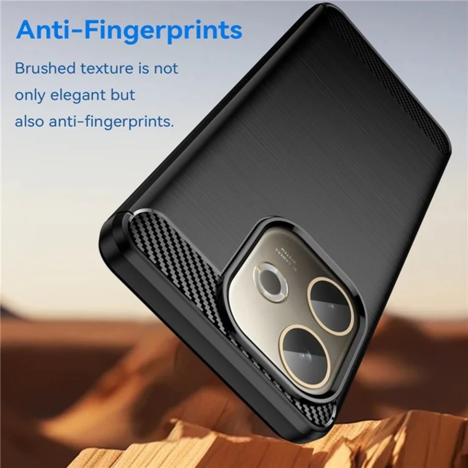 Husa pentru Oppo A5 Pro 5G / A5 Pro 4G, SKYDDAR INNOVATION, Carbon Silicone, din Silicon Premium, Slim, cu textura Fibra Carbon, Negru, set cu sticker - 3 | YEO
