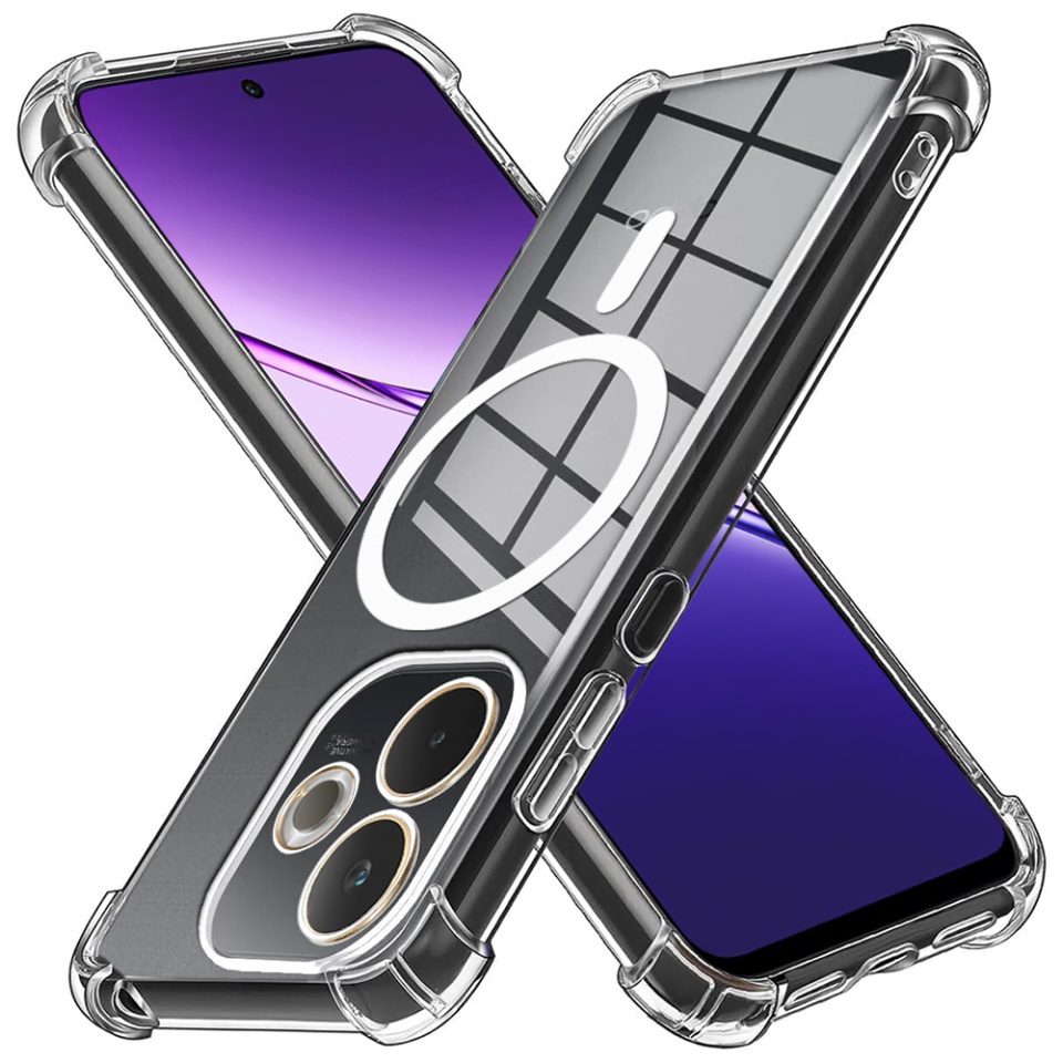 Husa pentru Oppo A5 Pro 5G / A5 Pro 4G, SKYDDAR INNOVATION, Shockproof MagSafe, Transparenta, set cu sticker