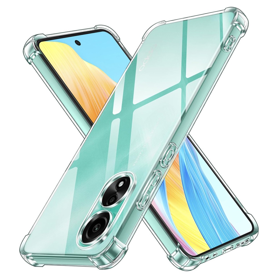 Husa pentru Oppo A58 4G , SKYDDAR INNOVATION, Shockproof Clear din Silicon Slim, Transparenta, set cu sticker