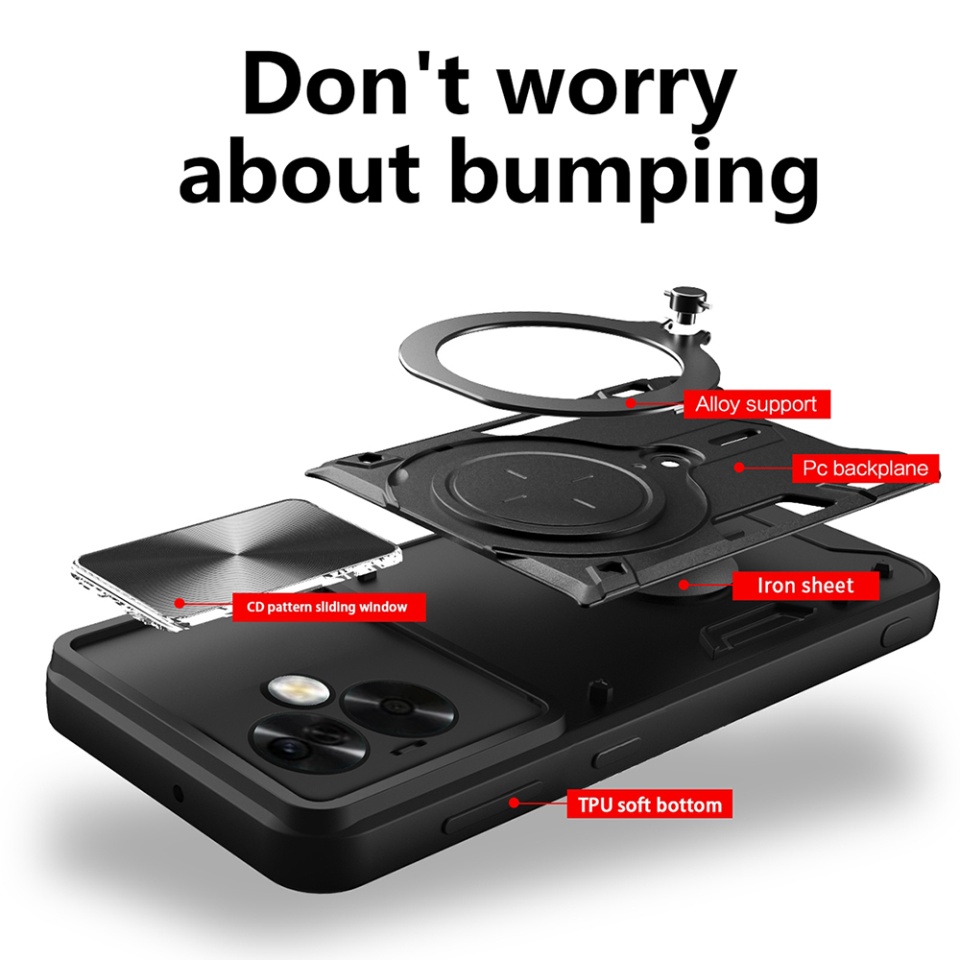 Husa pentru Oppo A79 5G / OnePlus Nord N30 SE, cu inel magnetic si suport ajustabil, protecție completa camera, SKDR SafeCover - Mov - 1 | YEO