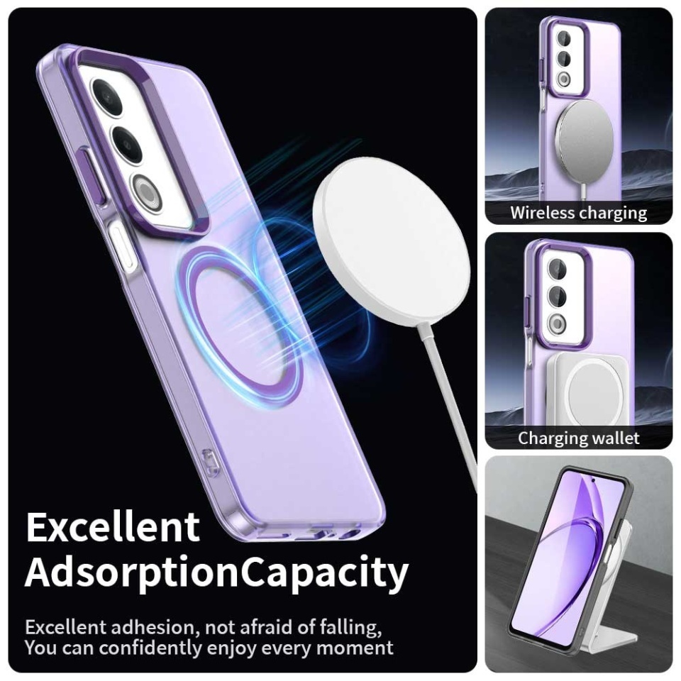 Husa pentru Oppo A80 5G, SKYDDAR INOVATION, CandyCase, Magsafe, set cu sticker, Mov - 1 | YEO