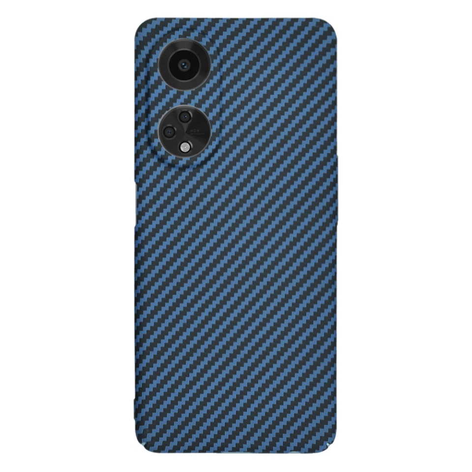 Husa pentru Oppo A98 5G, Finisaj Premium cu Textura de Carbon, Design Elegant, SKDR CarbonFlex - Cyan - 2 | YEO