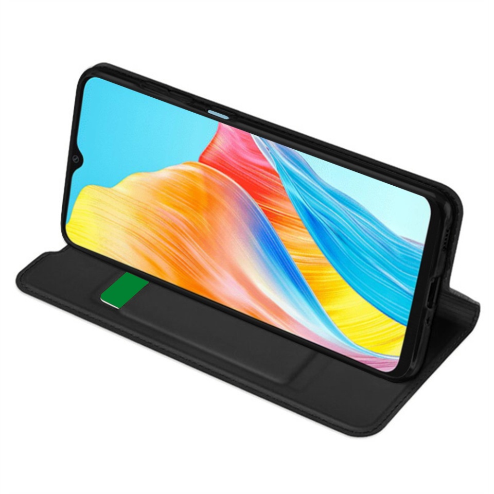 Husa pentru Oppo A98 5G, SKYDDAR INNOVATION, Magskin Book, tip Carte cu Portofel Interior, set cu sticker, Negru - 1 | YEO