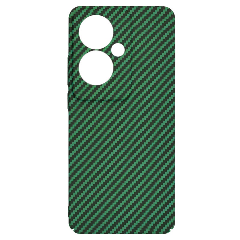 Husa pentru Oppo Reno11 F, Finisaj Premium cu Textura de Carbon, Design Elegant, SKDR CarbonFlex - Verde - 3 | YEO