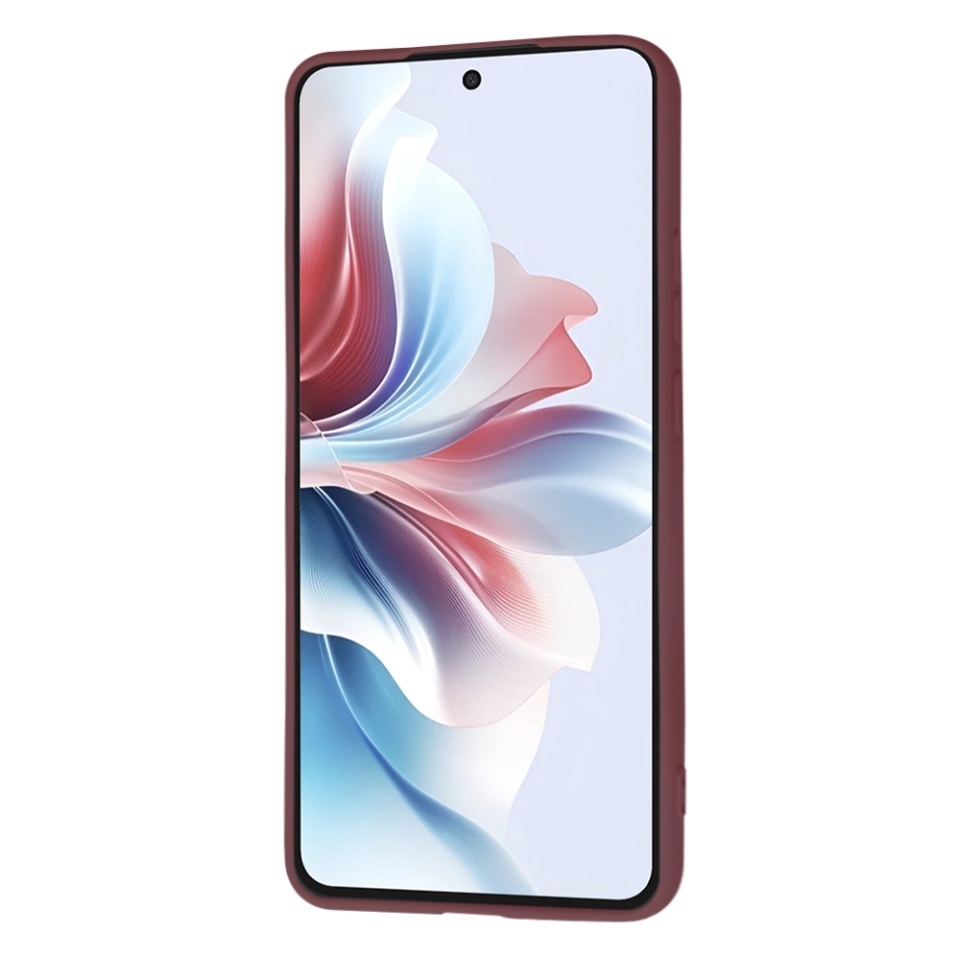Husa pentru Oppo Reno11 F, SKYDDAR INNOVATION, din Silicon Catifelat, SoftElegance, set cu sticker, Bordo - 1 | YEO