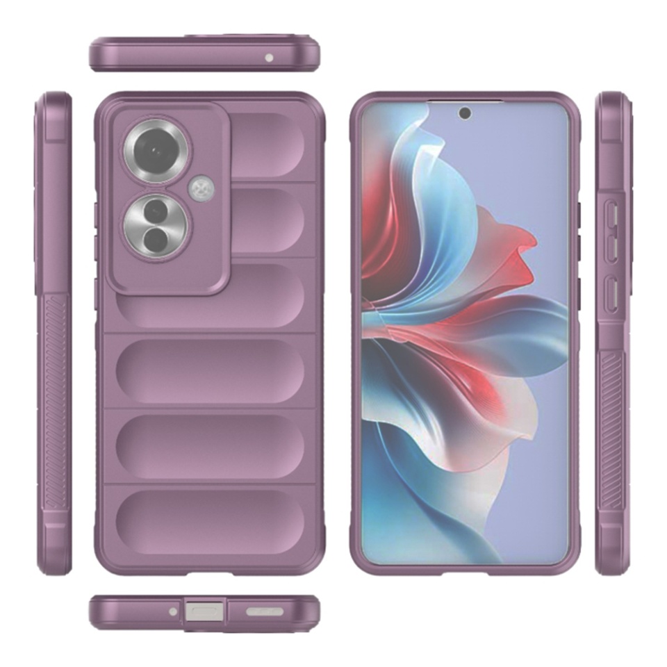 Husa pentru Oppo Reno11 F, SKYDDAR INNOVATION, Magic Shield, din Silicon Mat, set cu sticker, Mov - 1 | YEO