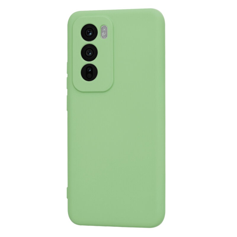 Husa pentru Oppo Reno12 din Silicon Catifelat, Protectie Premium, Skyddar SoftElegance - Verde deschis - 2 | YEO