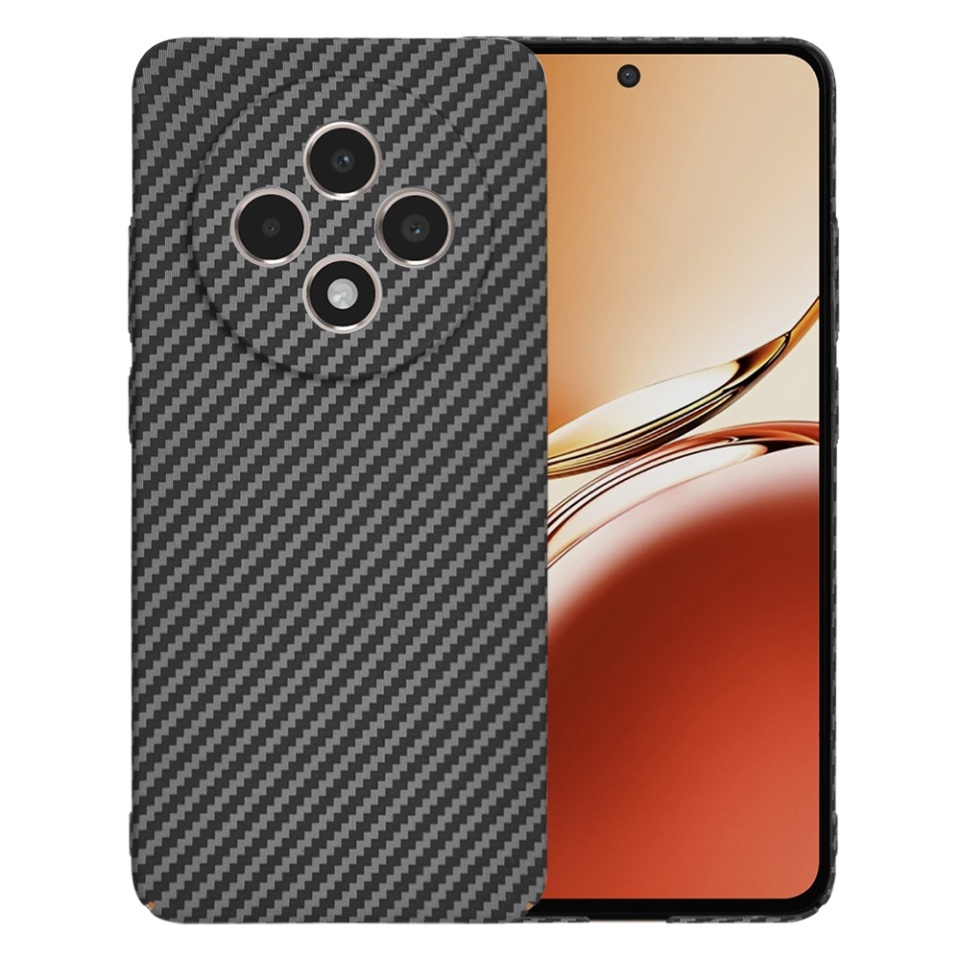 Husa pentru Oppo Reno12 F 5G / Reno12 FS 5G / Reno12 F 4G / Reno12 FS 4G, SKYDDAR INNOVATION, textura carbon, Carbonite FiberShell, set cu sticker, Negru,