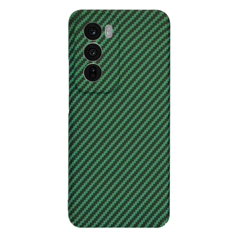 Husa pentru Oppo Reno12, Finisaj Premium cu Textura de Carbon, Design Elegant, SKDR CarbonFlex - Verde - 2 | YEO