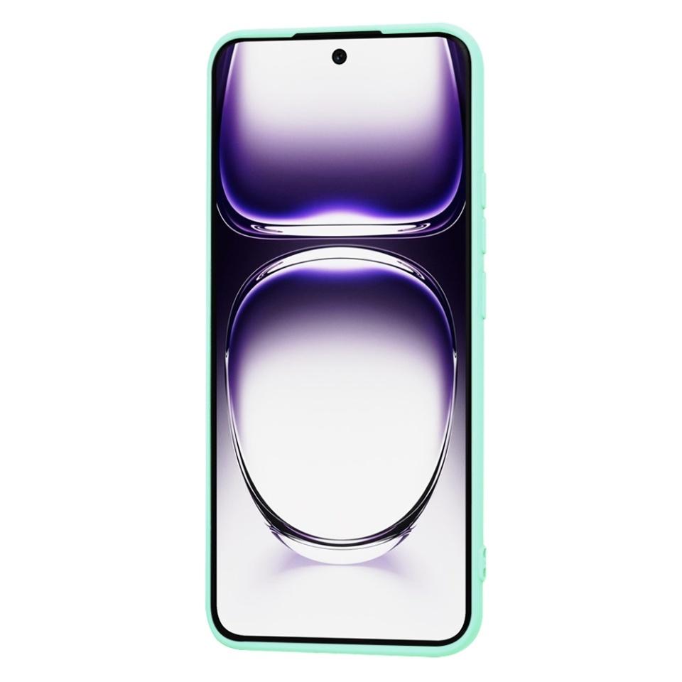 Husa pentru Oppo Reno12, SKYDDAR INNOVATION, din Silicon Catifelat, SoftElegance, set cu sticker, Turcoaz - 1 | YEO